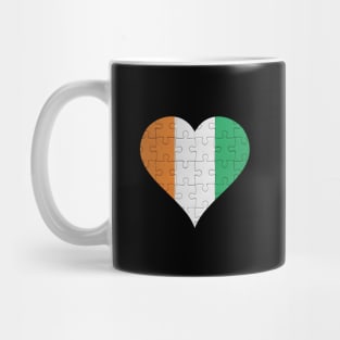 Ivorian Jigsaw Puzzle Heart Design - Gift for Ivorian With Ivory Coast Roots Mug